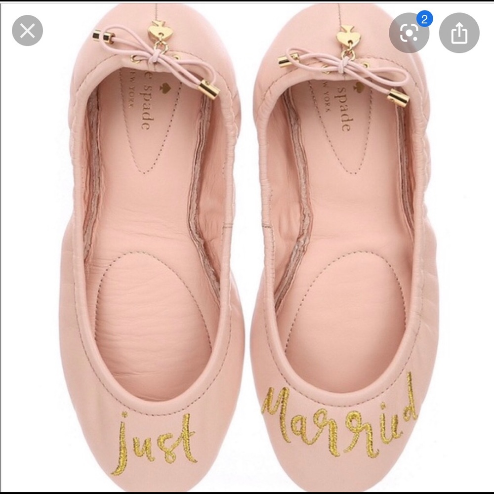 Kate Spade Just Married Ballet Flats